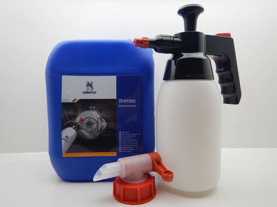 Bremtec Bremsenreiniger Reiniger 5L INKL. PUMP Sprühflasche Ausgusshahn