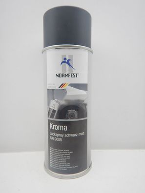 KROMA Lackspray LACK SPRAY Schwarz MATT RAL9005 Autolack 400ML