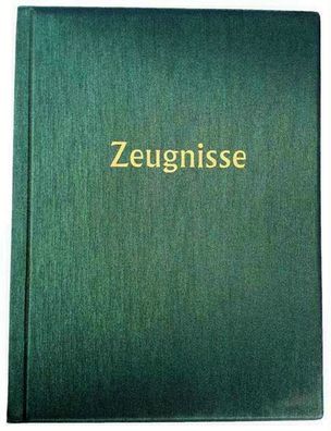 ADINA Zeugnissmappe metallic grün gepolsterter Deckel Kunststoff