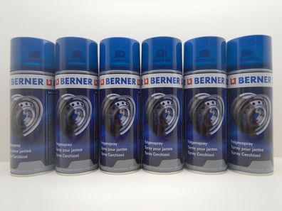 6x BERNER Felgensilber SILBER FELGE Felgenlack LACK SPRAY 400ML SILBER Metallic