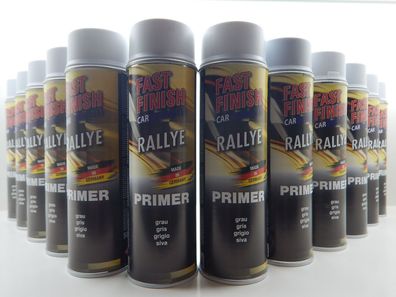 12x FAST FINISH CAR RALLYE PRIMER GRAU Haftgrund Grundierung KFZ Lackspray 500ml