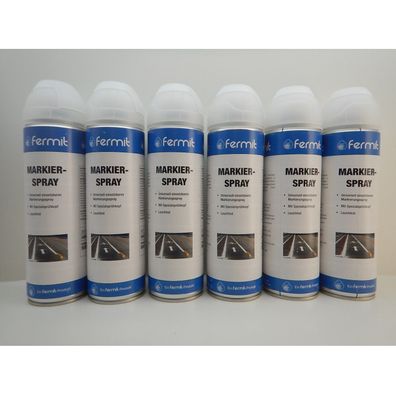 6x Fermit Markierspray Farbe Spray Bau Forst Markierungsfarbe Leuchtrot 500ml