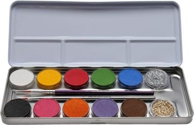 Eulenspiegel 12er Set Schminkpalette aus Metall