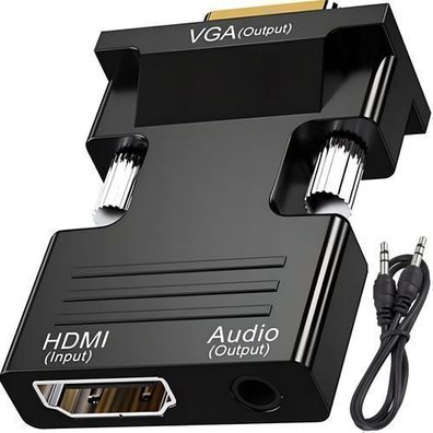 HDMI zu VGA Adapter HDTV 1080p Konverter Audio & Videokabel PC, Laptop Retoo