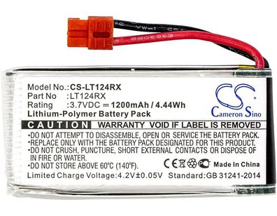 Ersatzakku - CS-LT124RX - SYMA X5HC / X5HW - 3,7 Volt 1200mAh Li-Polymer