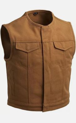 Motorcycle vest biker vest brown denim motorcycle vest textile vest club vest