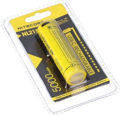 Nitecore Li-Ion Akku 3,6V Typ 21700 NL2150R 5000mAh USB-C Ladeport