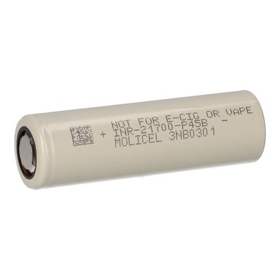 Molicel INR21700-P45B 3,7V 4500mAh 45A Li-Ion 21700 Akku flat top