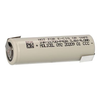 Molicel INR21700-P42A 3,7V 4200mAh 45A Li-Ion 21700 Akku flat top Z-Lötfahne