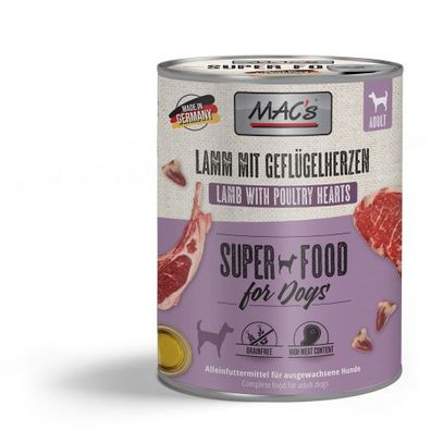 MAC's DOG Lamm &amp; Geflügelherzen 800g