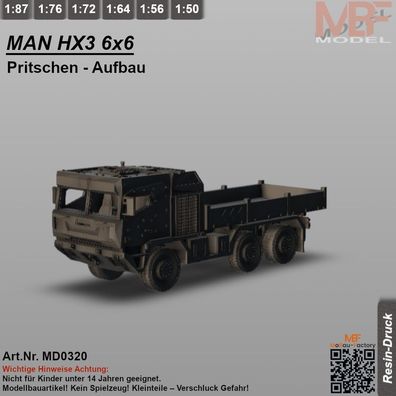 MAN HX3 6x6 Pritsche 1:72 - 1:87 - NEU - Bausatz