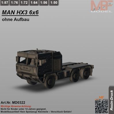 MAN HX3 6x6 ohne Aufbau 1:72 - 1:87 - NEU - Bausatz