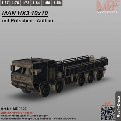 MAN HX3 10x10 Pritschen-Aufbau 1:72 - 1:87 - NEU - Bausatz