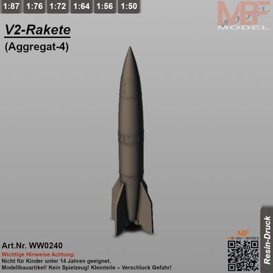 V2-Rakete Aggregat-4 1:72 - 1:87 - NEU - Bausatz