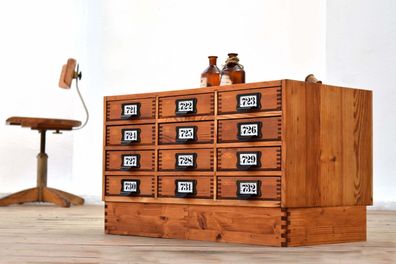 Schubladenschrank Antik Apothekerschrank Alt Vintage Uhrmacher Holz Schmuck Bauhaus