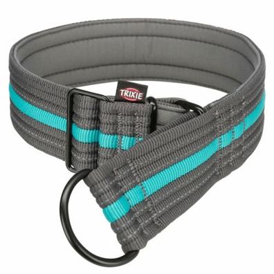 Trixie Fusion Zug-Stopp-Halsband, extra breit - grafit/ozean - 28-38 cm/35 mm