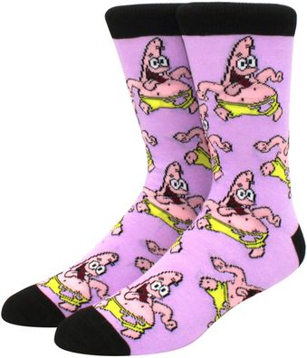 Patrick Star Charakter Motiv-Socken in 3/4-Länge - SpongeBob Cartoon Lustige Socken