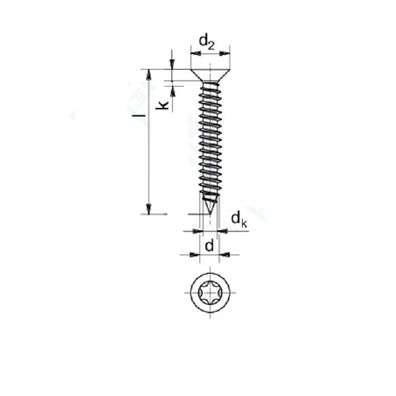 100 x Spanplattenschrauben A2 Senkkopf Stardrive T15 Torx 4 x 25 mm Edelstahl