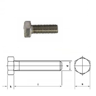 10x Sechskantschraube M12 x 30 ISO4017 (DIN933) V²A Edelstahl