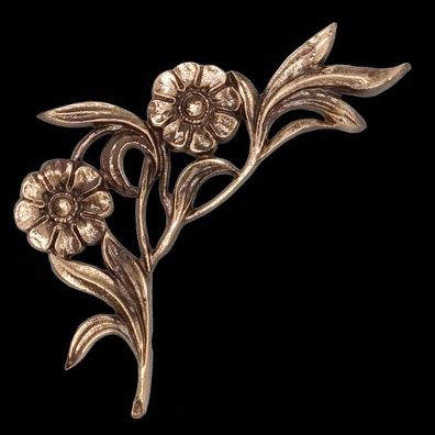 Blume aus Bronze15x12 cm Grabstein Grabmal Relief Ornament