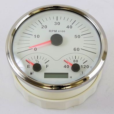 KUS Kombiinstrument Drehzahlmesser Betriebsstundenzähler 6000RPM weiß