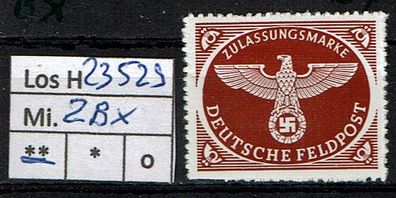 Los H23529: Deutsches Reich Feldpost Mi. 2 Bx * *