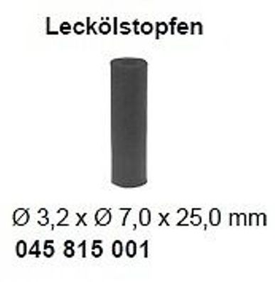 Leckölstopfen Düsenhalter Ø3,2 x Ø 7,0 x 25,0 mm Kappe Rücklaufleitung