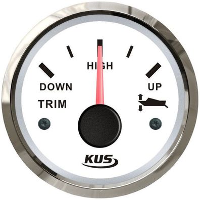 KUS TrimmarmaturTrimmanzeige 12/24Volt 0-190Ohm Edelstahl weiss