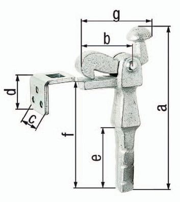 Torfeststeller Grauguss verz.6,5mm GAH