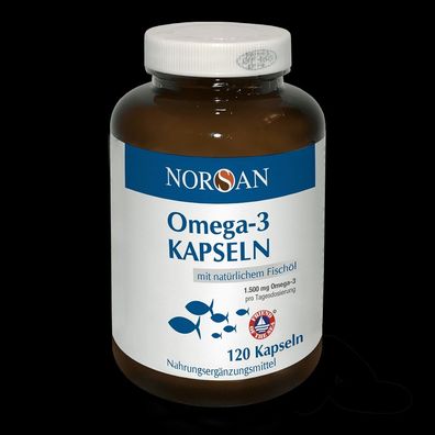 Norsan Omega-3 Kapseln 1500mg pro Tagesdosis 120 Weichgelkapseln MHD 11/24