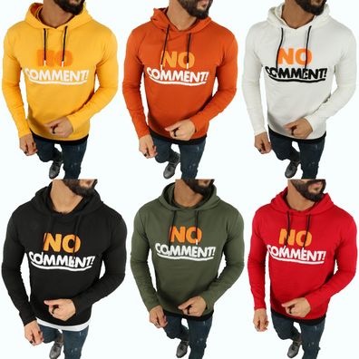 Herren Pullover Kapuzenpullover "No Comment" Pulli Kapzuensweatshirt Premium Hoodi