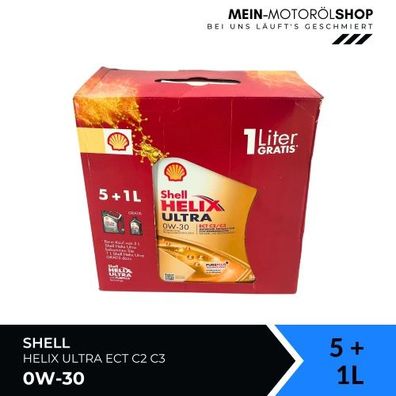 Shell Helix Ultra ECT C2 C3 0W-30 5 Liter + 1 Liter GRATIS