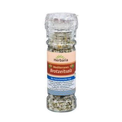 Herbaria 6x Mediterranes Brotzeitsalz bio Mühle 80g