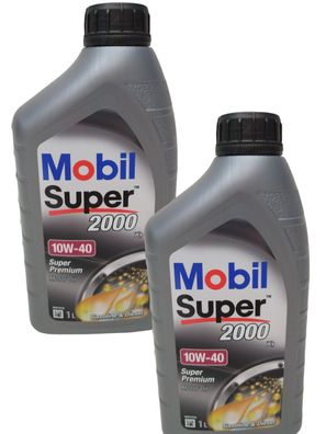 2x Mobil Super 2000 X1 10W40 Motoröl 1L VW501.01/505.00 MB229.1 ACEA A3/B3