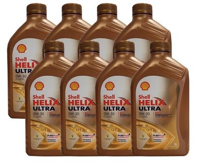 Shell Helix Ultra ECT 0W-30 8x1 Liter BMW LL-04; MB-Freigabe 229.51