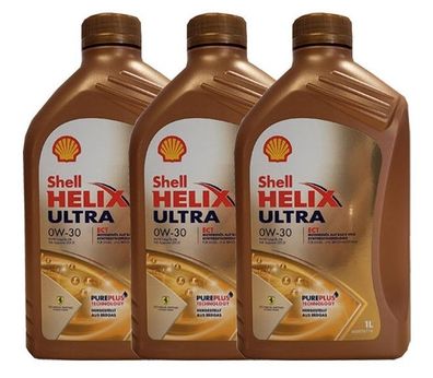 Shell Helix Ultra ECT 0W-30 3x1 Liter BMW LL-04; MB-Freigabe 229.51