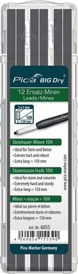 Minenset Pica BIG-Dry 12x graphit 10H STE u. Beton 12 Minen/Set