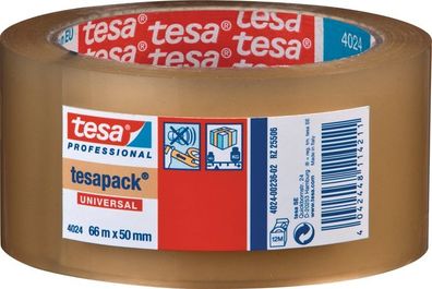 Verpackungsklebeband PP tesapack® 4024 farblos L.66m B.50mm Rl