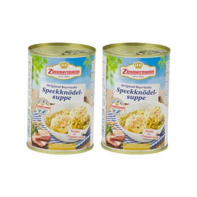 Food-United bayerische Speckknödelsuppe Zimmermann Fleischwerke 2x400ml Dose