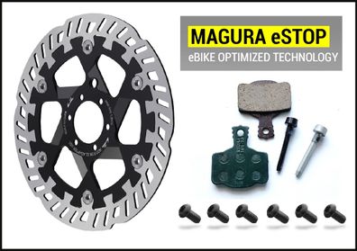 MAGURA MT eSTOP Bremsscheibe MDR-P, Ø 203 mm, 6-Loch, Bremsbelag 7. S, SPORT