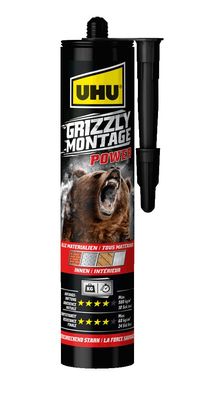 370g UHU Grizzly Montagekleber Power Weiß Kartusche