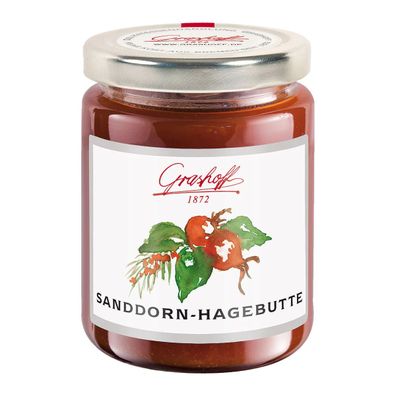 Grashoff Sanddorn Hagebutte Konfitüre Extra fruchtig süß 250g