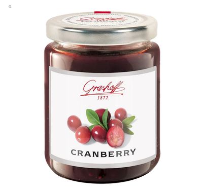 Grashoff Cranberry Konfitüre Extra fruchtig süßer Fruchtaufstrich 250g