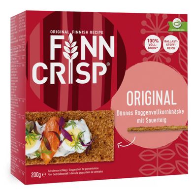 Finn Crisp Original Dünnes Roggenvollkorn Knäcke mit Sauerteig 200g