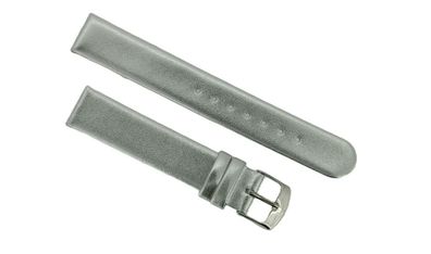Jacques Lemans | Uhrenarmband 16mm Leder silberfarben glänzend 1-2056A