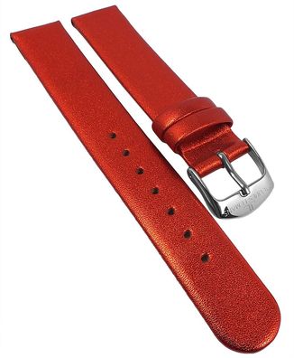 Jacques Lemans | Uhrenarmband 16mm Leder rot glänzend 1-2056