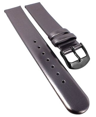 Jacques Lemans Uhrenarmband 16mm Leder grau glänzend 1-2056B
