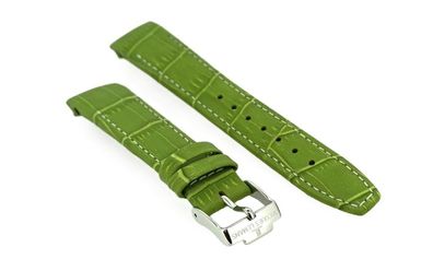 Jacques Lemans Rome 1-1571 | Uhrenarmband 18mm grün Leder Krokoprägung