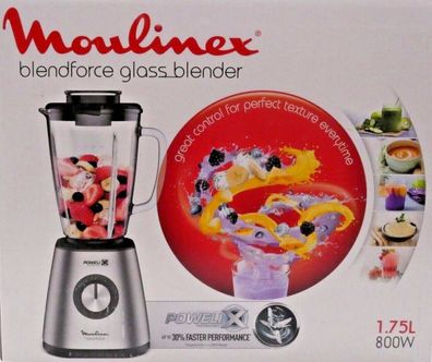 Moulinex LM430810 Blender mit Glasbehälter, Elektrischer Smoothie Mixer, 800W