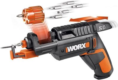 WORX WX255 Akkuschrauber 4V Li-Ion Akku inkl. 5 Bits & Vorbohrer Ladegerät